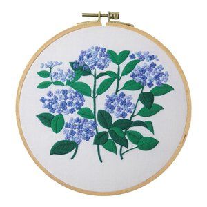 Blue Flower Embroidery Kit Beginner Craft DIY Gift